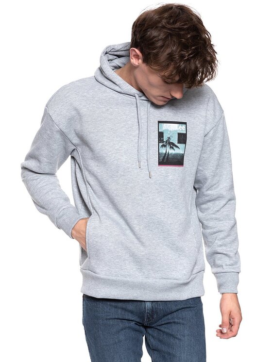 Lee Lee Felpa GRAPHIC RELAXED HOOD Grigio Regular Fit