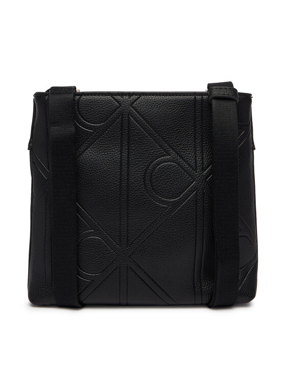 Calvin Klein Calvin Klein Crossover torbica Emblem Emboss Slim Flatpack LV04D3370G Crna
