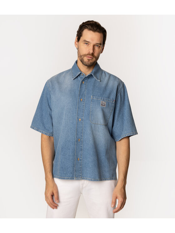 Lee Cooper Lee Cooper Koszula jeansowa SILVES 3165 Niebieski Oversize