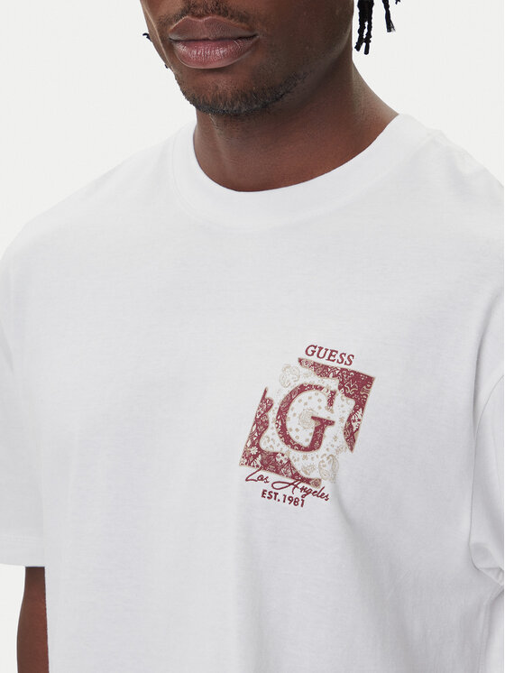 Guess Guess Tricou M5BI16 I3Z14 Alb Relaxed Fit