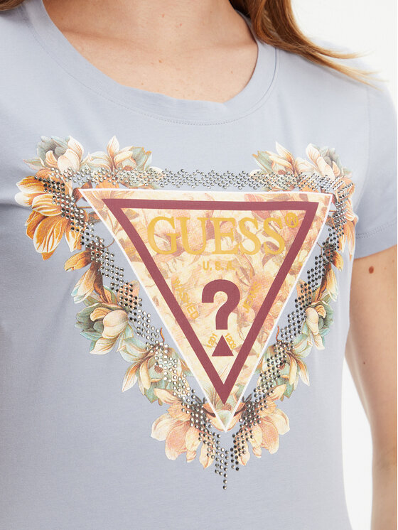 Guess Guess Tričko W5YI08 J1314 Modrá Regular Fit