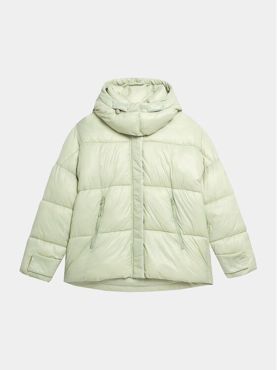 4F 4F Зимно яке 4FAW23TDJAF231 Зелен Regular Fit