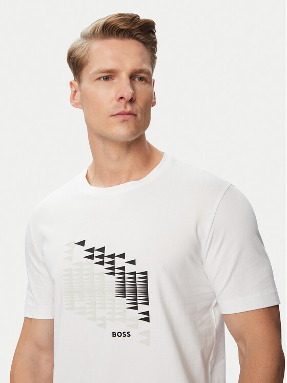 BOSS BOSS T-shirt Network Flag 50566853 Bianco Regular Fit