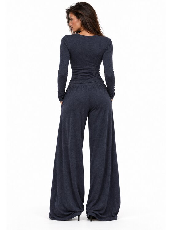 Agatha Studio Agatha Studio Komplet bluzka i spodnie A26ZF-KA-K69 Granatowy Oversize