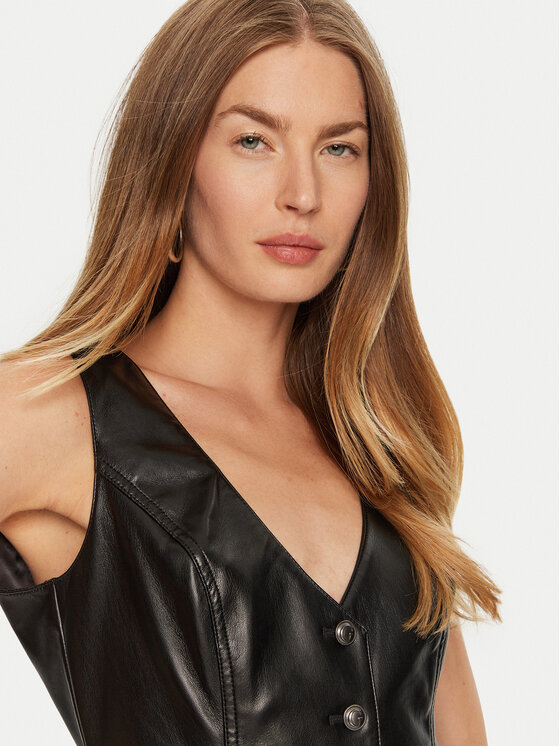 Guess Guess Vestă New Fatima W4BH88 WF8P0 Negru Slim Fit