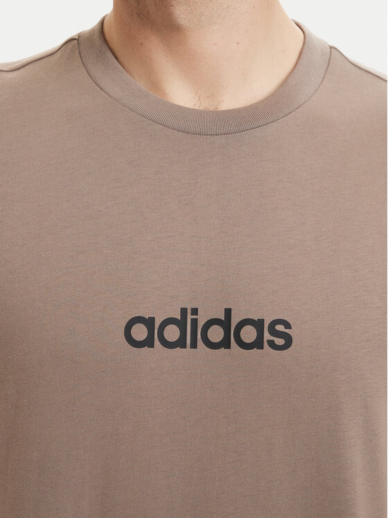 adidas adidas T-Shirt Essentials Linear KF2390 Beżowy Regular Fit