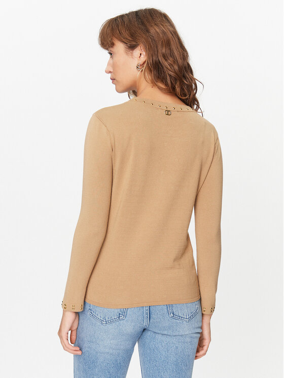 TWINSET TWINSET Sweter 232TT3170 Beżowy Regular Fit