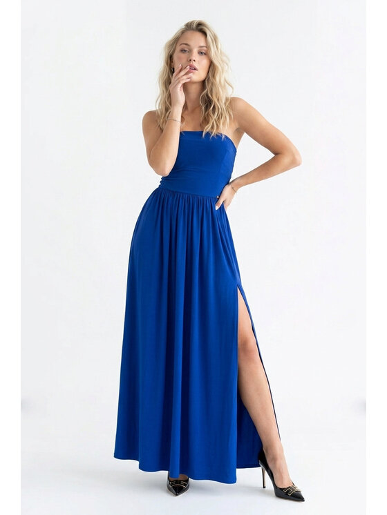 FIGL FIGL Večerné šaty M1344 Modrá Straight Fit
