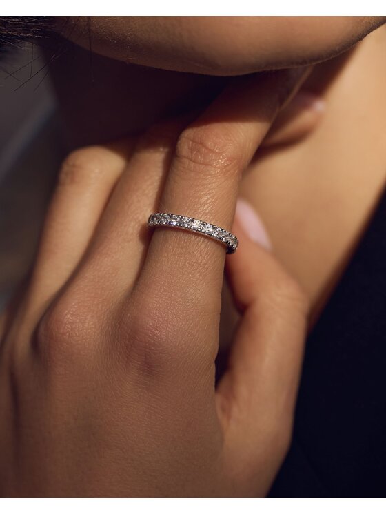 Leis Leis Anello Eternity Placcatura in argento rodiato