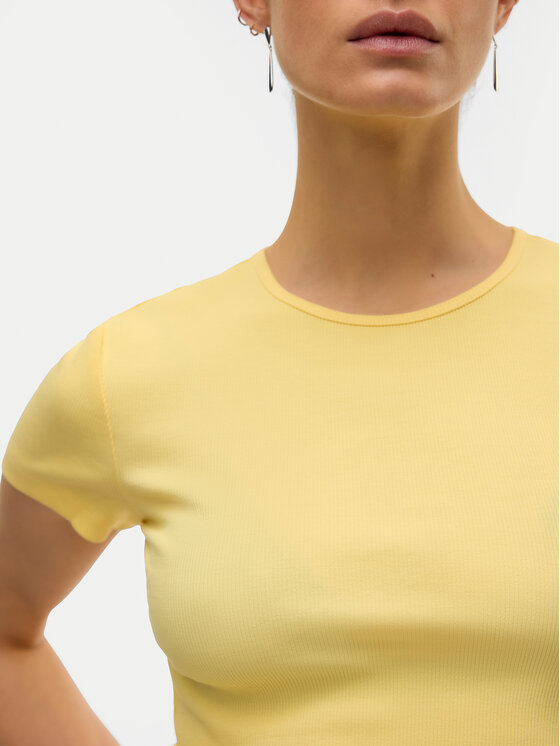Vero Moda Vero Moda Majica Chloe 10306894 Svetlo rumena Tight Fit