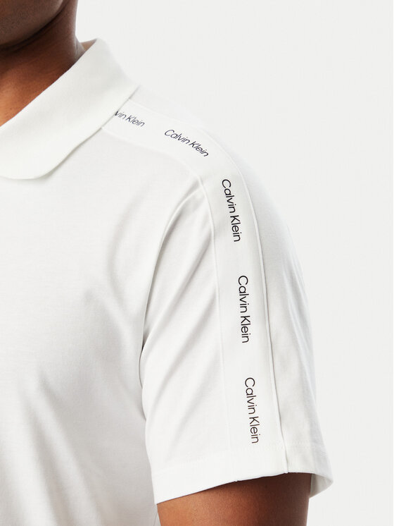 Calvin Klein Jeans Calvin Klein Jeans Тениска с яка и копчета LV04RH202G Бял Regular Fit
