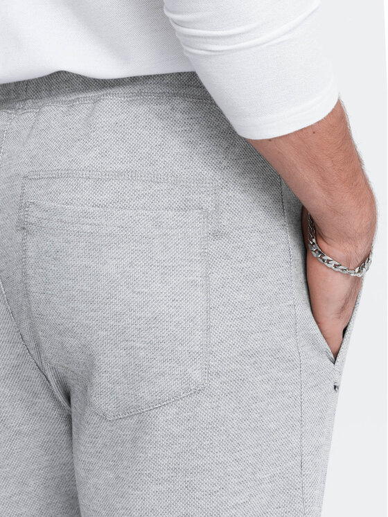 Ombre Ombre Spodnie dresowe OM-PASK-0166 Szary Carrot Fit