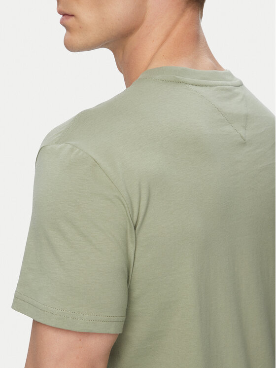 Tommy Jeans Tommy Jeans T-Shirt Linear Chest DM0DM21780 Světle zelená Slim Fit