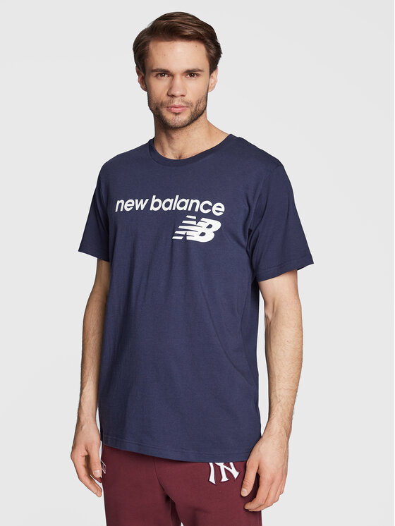 New Balance T-shirt Classic Core Logo MT03905 Blu scuro Athletic Fit, taglia : S