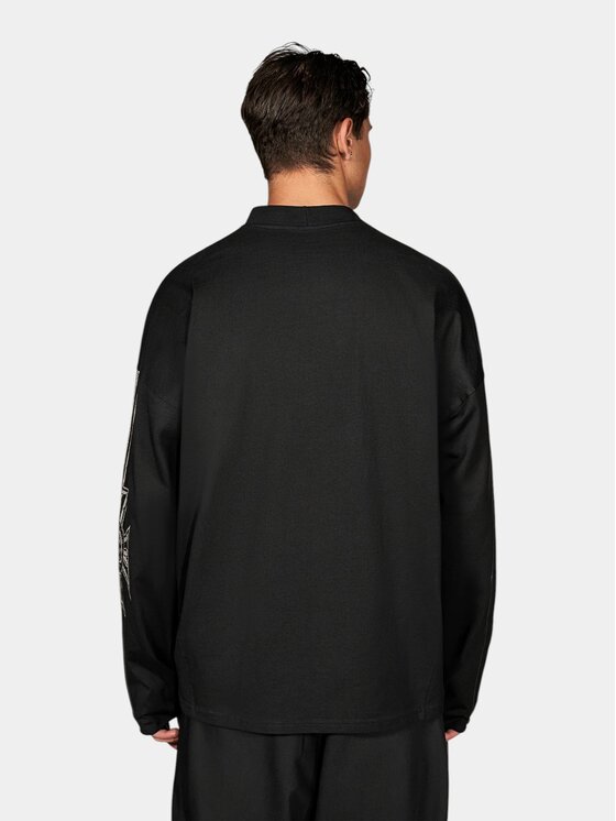 MADE BY SOCIETY MADE BY SOCIETY Longsleeve Saintless Long Sleeve - T17757 Czarny Basic Fit