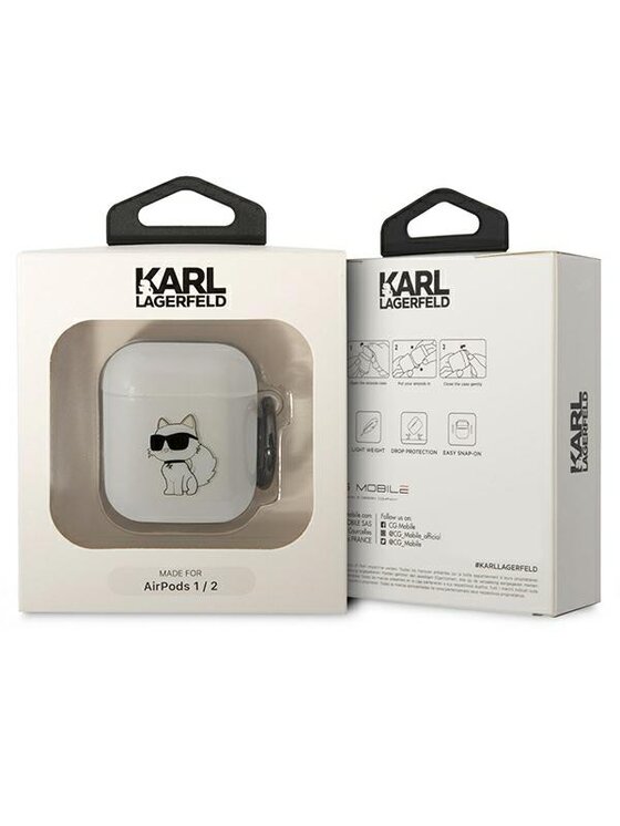 KARL LAGERFELD KARL LAGERFELD Etui na słuchawki AirPods 1/2 Przezroczysty
