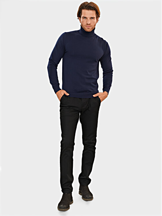 Evenemen Evenemen Sweter Golf Granatowy Slim Fit