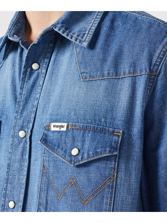 Wrangler Wrangler camicia di jeans SS WESTERN SHIRT Blu Regular Fit