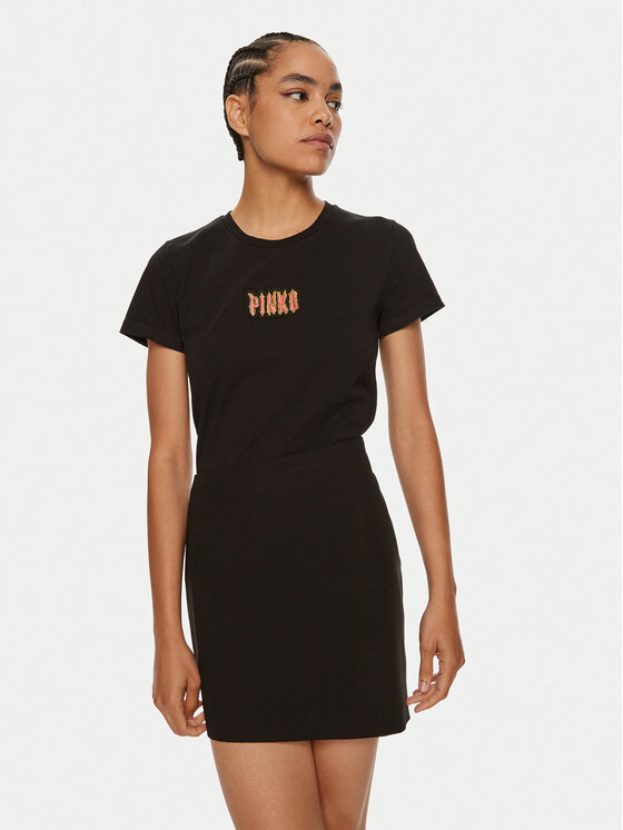PINKO Damski T-Shirt, rozmiar L, Czarny, Bussolotto 103349 A23W