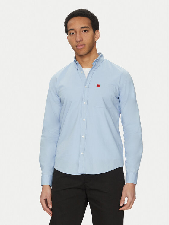 HUGO HUGO Camicia Evito 50479302 Celeste Slim Fit
