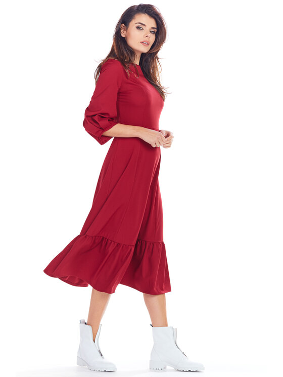 Awama Awama Vestito da giorno A345 Bordeaux Basic Fit