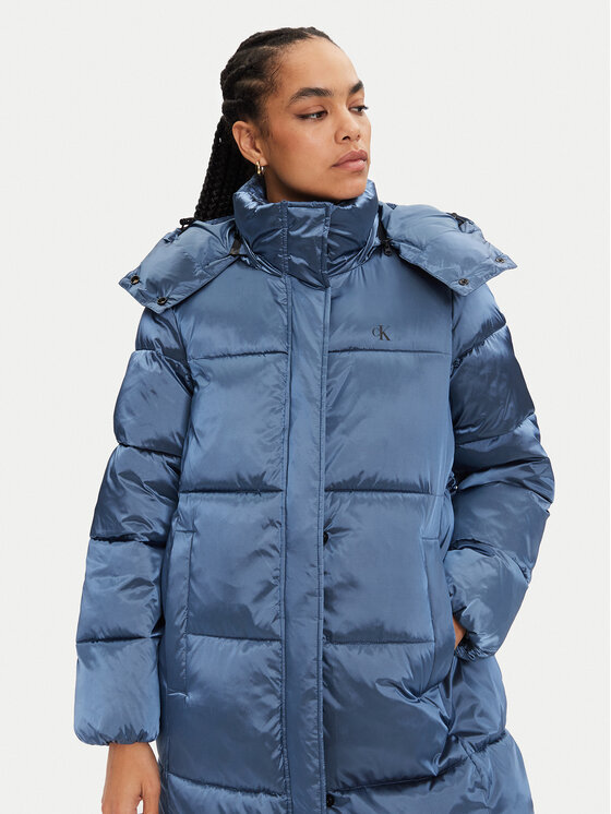 Calvin Klein Jeans Calvin Klein Jeans Зимно яке Shiny Monologo J20J224617 Син Regular Fit