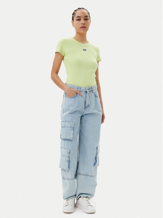 HUGO HUGO Póló Easy 50523924 Zöld Slim Fit