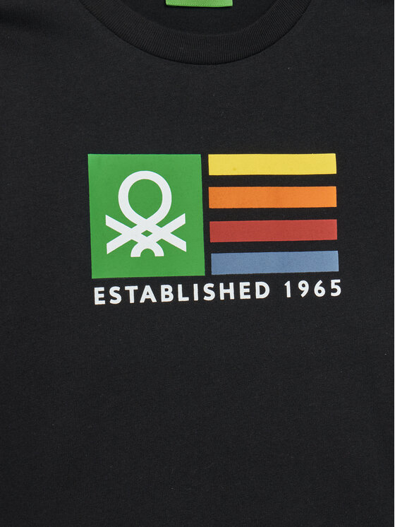 United Colors Of Benetton United Colors Of Benetton Тишърт 3I1XC10N3 Черен Regular Fit