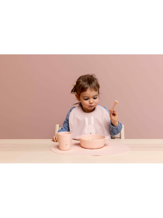 Trixie Baby Trixie Baby Komplet sztućców dziecięcych Silikonowe Łyżeczki 2 szt. - Królik Różowy