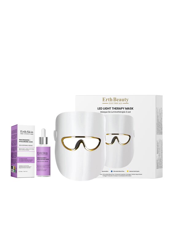 Erthskin London Erthskin London Gua Sha Kwas Hialuronowy + Kolagen Zestaw Maska LED