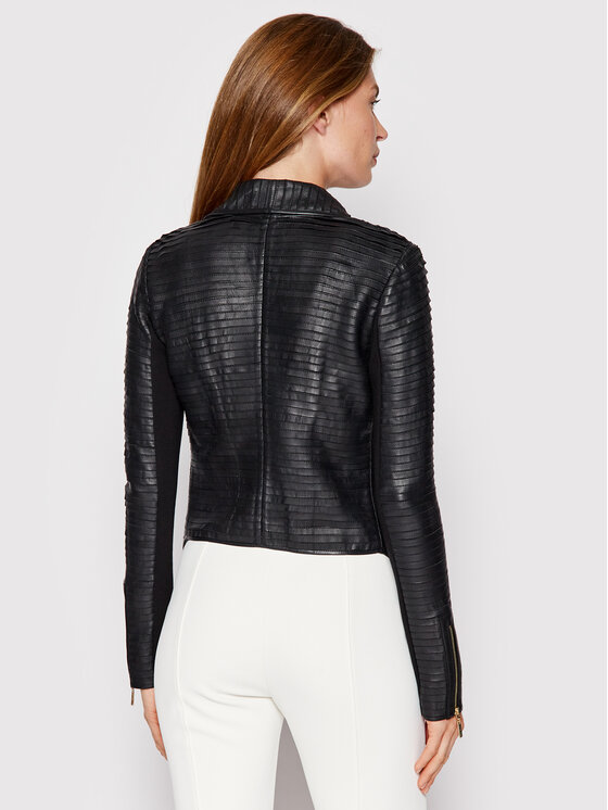 Marciano Guess Veste en cuir 2YGL03 7167Z Noir Regular Fit Modivo