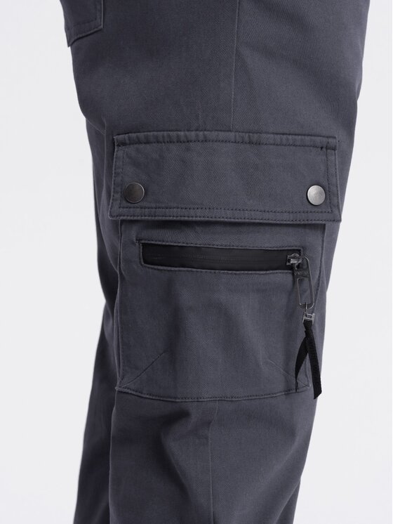 Ombre Ombre Joggery OM-PAJO-0125 Szary Cargo Fit