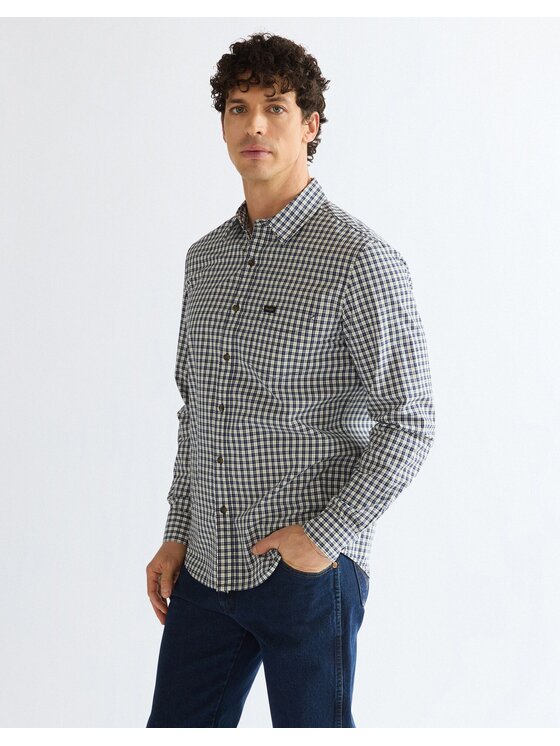 Wrangler Wrangler Koszula 1 PKT SHIRT Niebieski Regular Fit