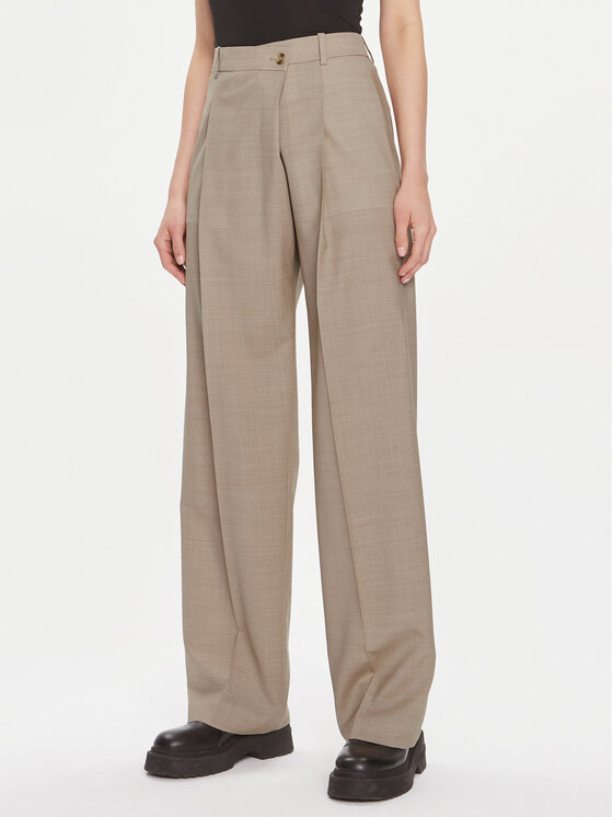 Boss Bavlnené nohavice Tenly 50505608 Béžová Straight Fit