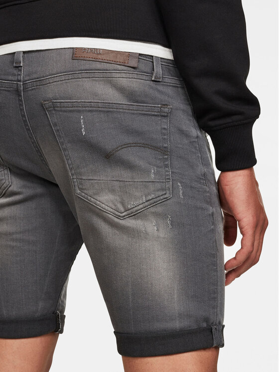 G-STAR G-Star Raw Szorty jeansowe 3301 D10481-6132 Szary Slim Fit