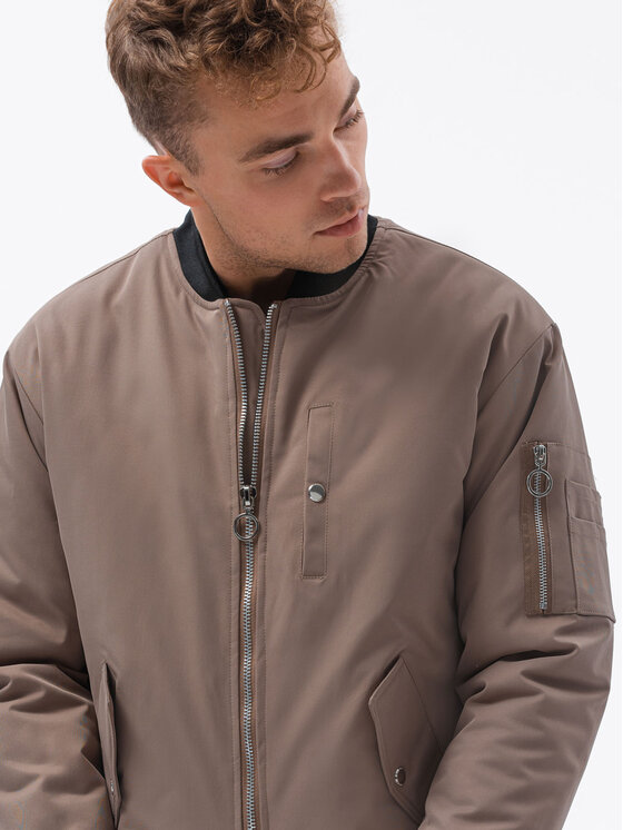 Ombre Ombre Bunda bomber C516 Béžová Regular Fit