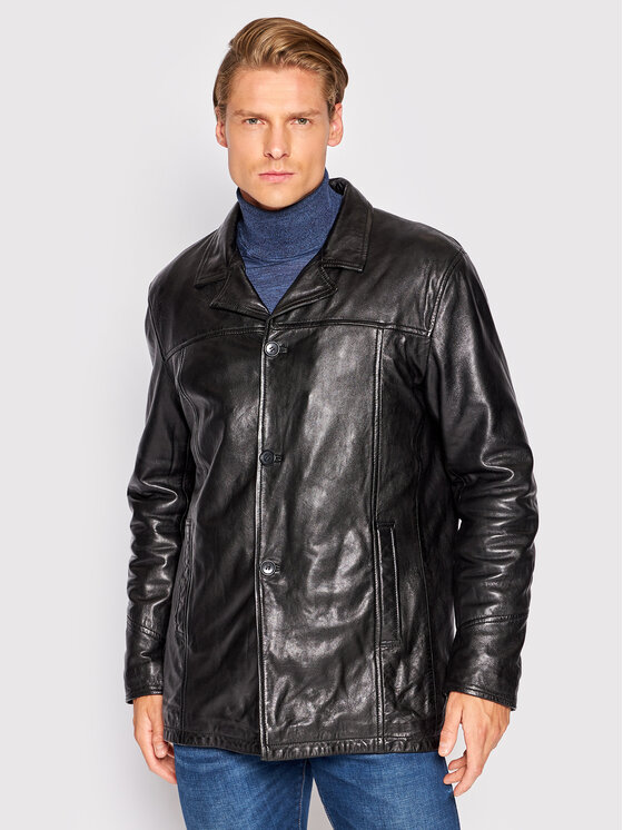 Férfi Bőrkabát Serge Pariente, Méret: 3XL, Fekete, Nathan