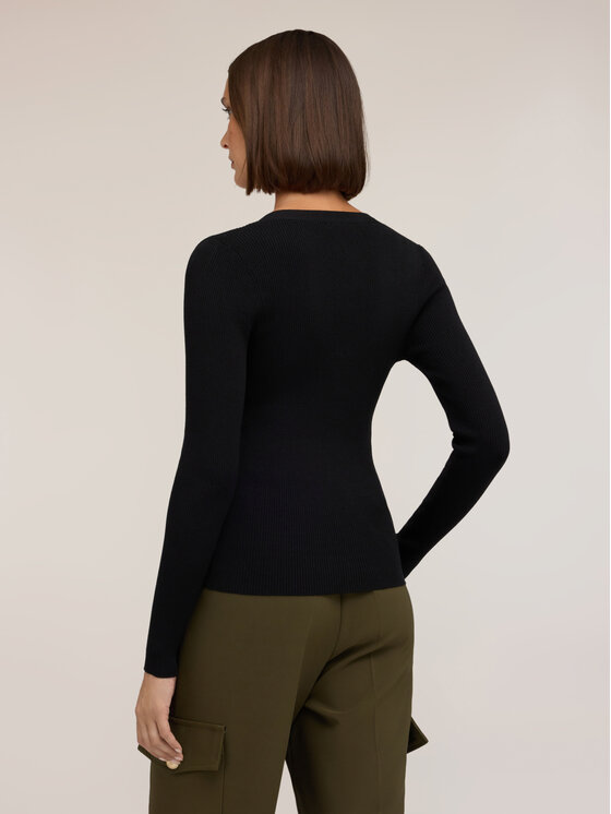 Motivi Motivi Sweter M394W004104N033 Czarny Slim Fit