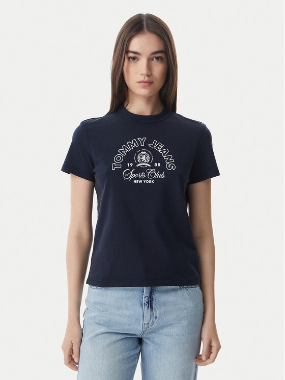 Tommy Jeans Póló Heritage Logo DW0DW22816 Sötétkék Regular Fit