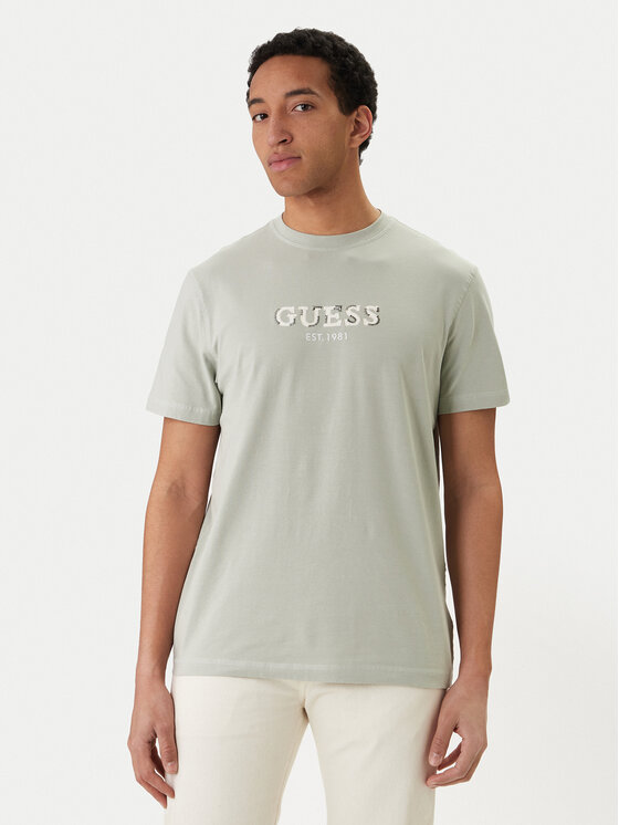 Guess Tricou M6GI16 K3032 Verde deschis Regular Fit