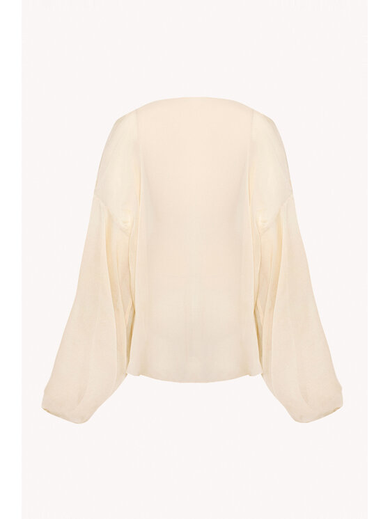 Epuzer Epuzer Koszula Oyster silk sheer Beżowy jasny Loose Fit