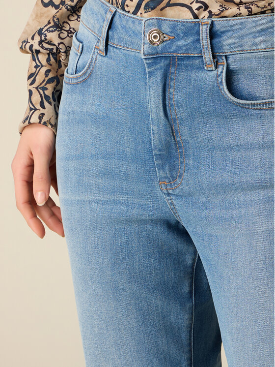 Oltre Oltre Jeansy P452R108928N004 Turkusowy Boy Fit