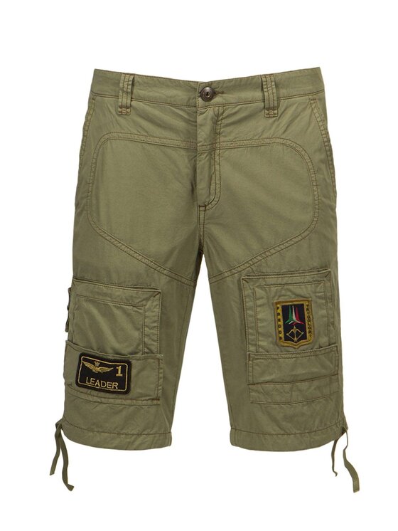Aeronautica Militare Aeronautica Militare Bermuda Bermuda Anti-G in gabardina Verde Regular Fit