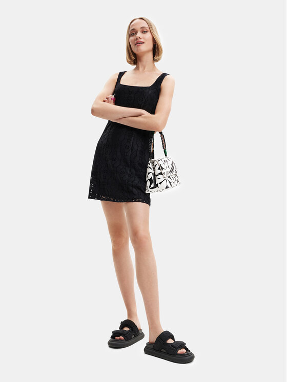 Desigual Desigual Rochie de vară 23SWVW02 Negru Slim Fit