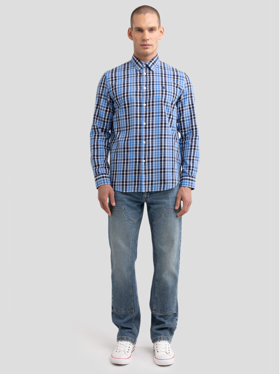 BIG STAR BIG STAR Koszula MERTELIN_402_140 Niebieski Basic Fit