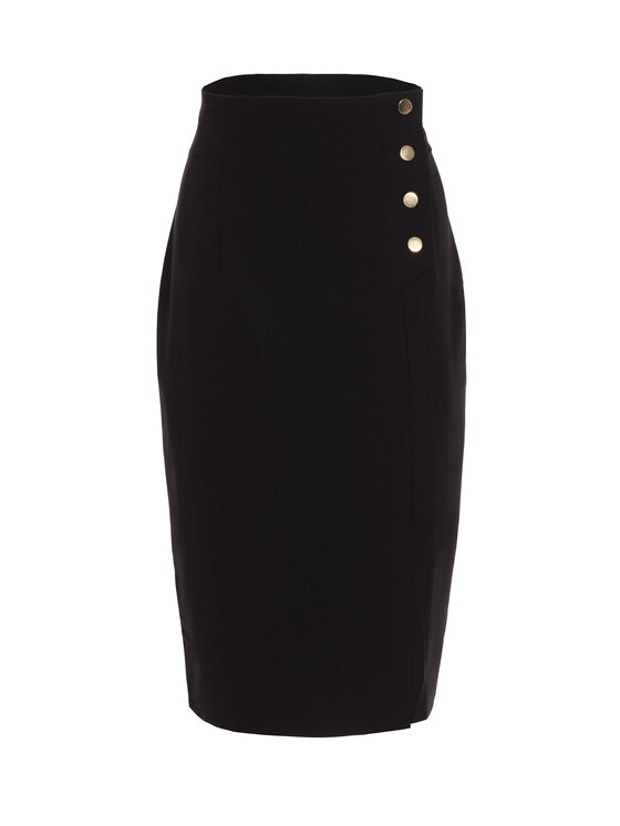 NIFE NIFE Spódnica midi SP94 Czarny Regular Fit