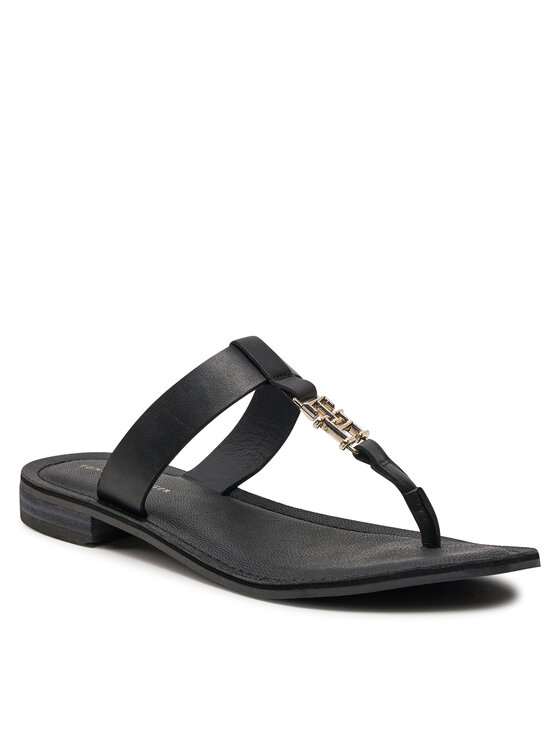 Tommy Hilfiger Tommy Hilfiger Šlepetės per pirštą Th Elevated Sandal FW0FW07174 Juoda