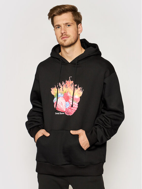 Local Heroes Local Heroes Bluza Fruits On Fire AW21S0070 Czarny Regular Fit