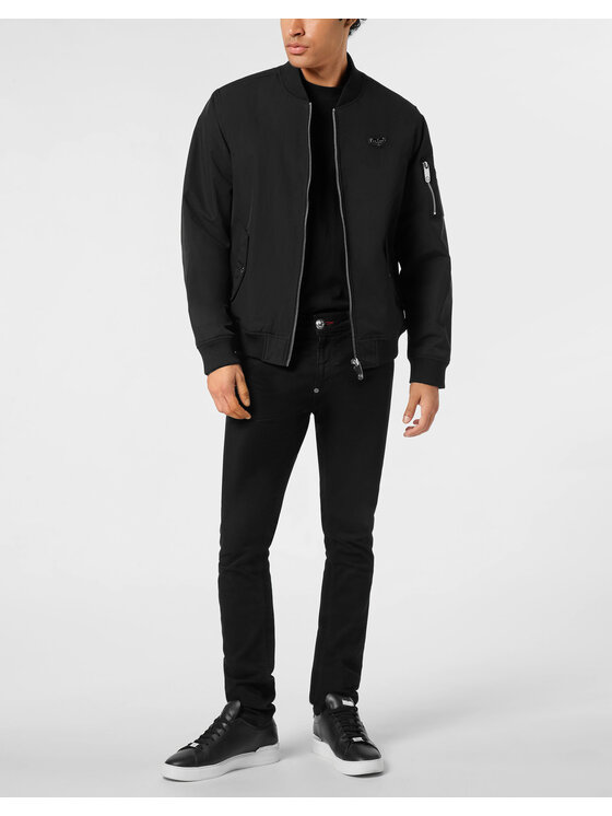 PHILIPP PLEIN PHILIPP PLEIN Kurtka bomber 25601 Czarny Regular Fit