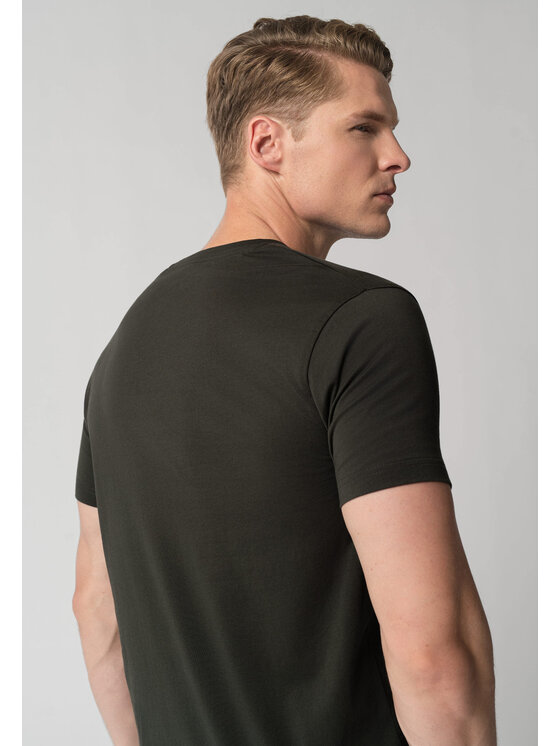Volcano Volcano T-Shirt T-RINE Zielony Regular Fit